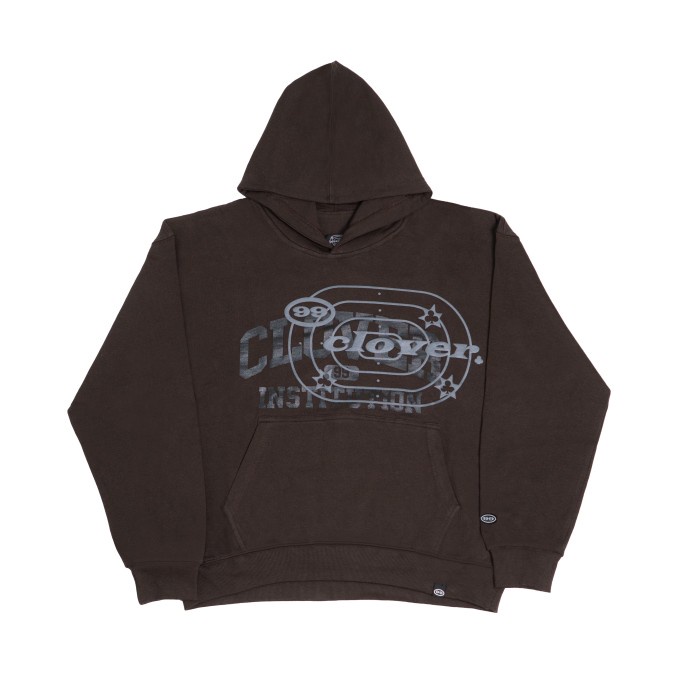 "University" Oversized Brown Hoodie 99Clover Best Quality Asli 100% Original