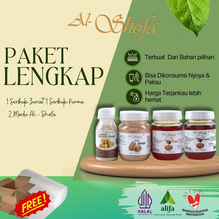 

Sale Terbatas 2 Madu Al Shofa 250Gr & 1 Serbuk Zuriat 125Gr & 1 Kurma Muda 65Gr Free Kardus Dan