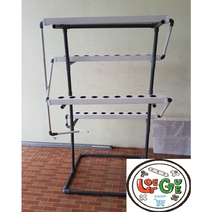 Gully talang kotak hidroponik aquaponik dengan tutup