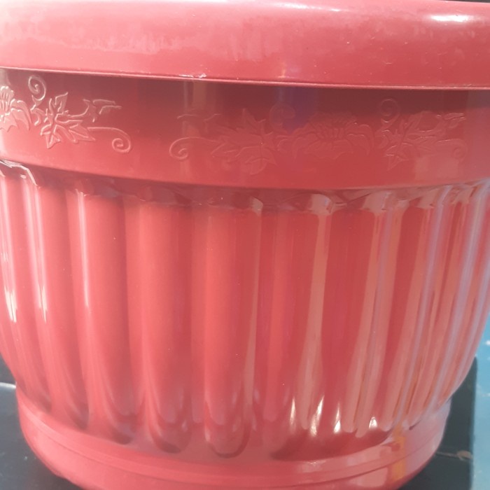 pot 35cm merah +tatakan