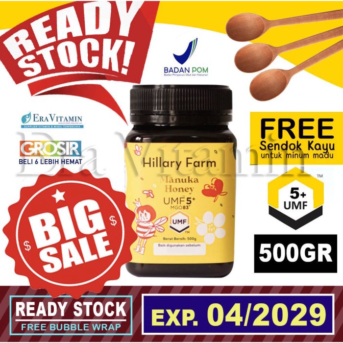 

Promo Terbatas Hillary Farm Umf 5+ Manuka Honey 500Gr - Madu Manuka Anak Pure New Zealand Aman