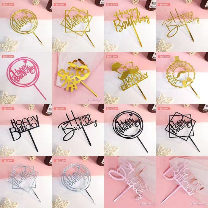 

PROMO SPECIAL topper happy birthday akrilik kue/topper tulisan hbd/hiasan kue hbd