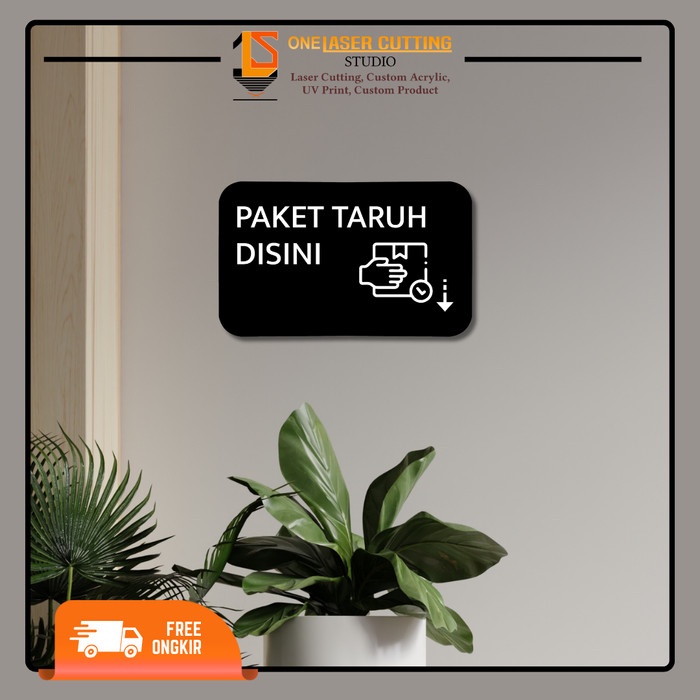 

MURAH Sign Akrilik Paket Taruh di Sini 10 x 15 cm Minimalis