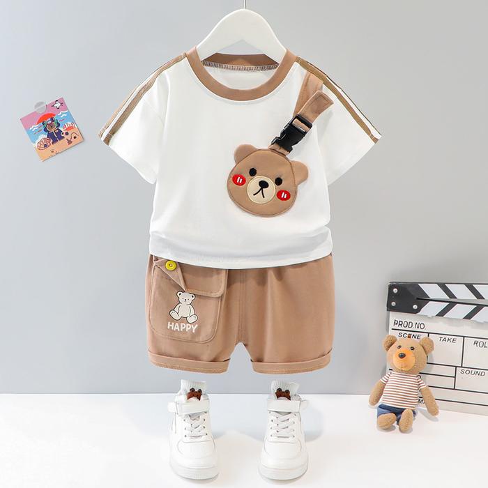 Geraigo- Baju Kaos Anak Laki Laki Imut Korea Katun Stelan Jas Bayi Cowok Anak Perempuan Pakaian