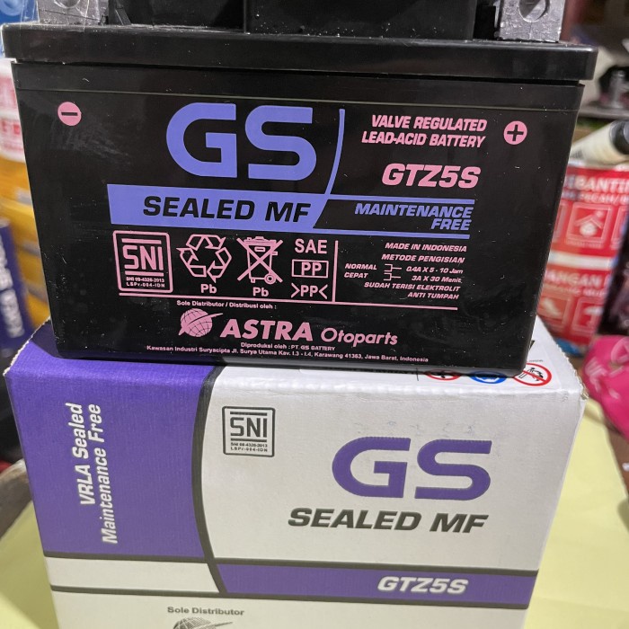 AKI ACCU KERING MOTOR GS ASTRA GTZ5S GARANSI ASLI 3,5 AMPERE 12 VOLT