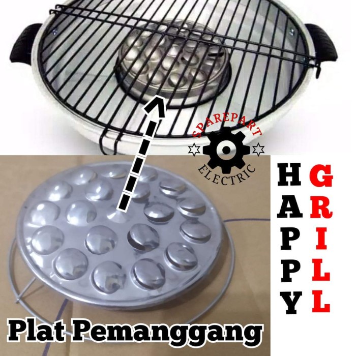 Plat Besi Happy Grill Panggangan Pemanggang Bakar Panci Wajan Grill