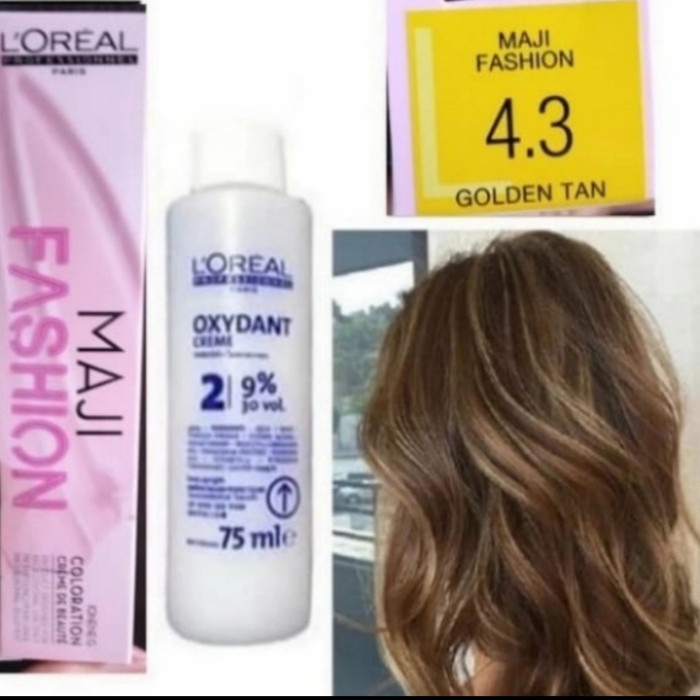 cat rambut loreal maji fashion 4.3 golden tan Pewarna rambut