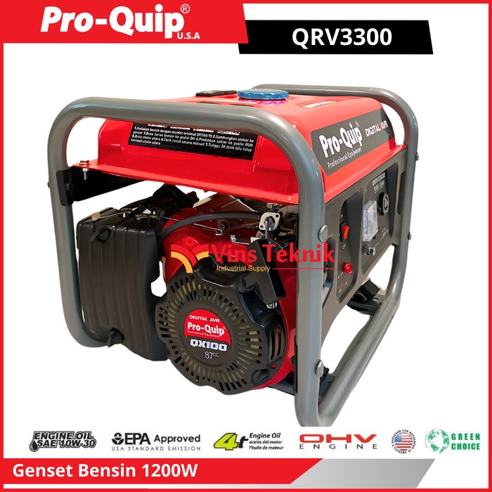 quip QRV3300 QRV 3300 Mesin Genset Bensin 4Tak Generator Set 1000Watt