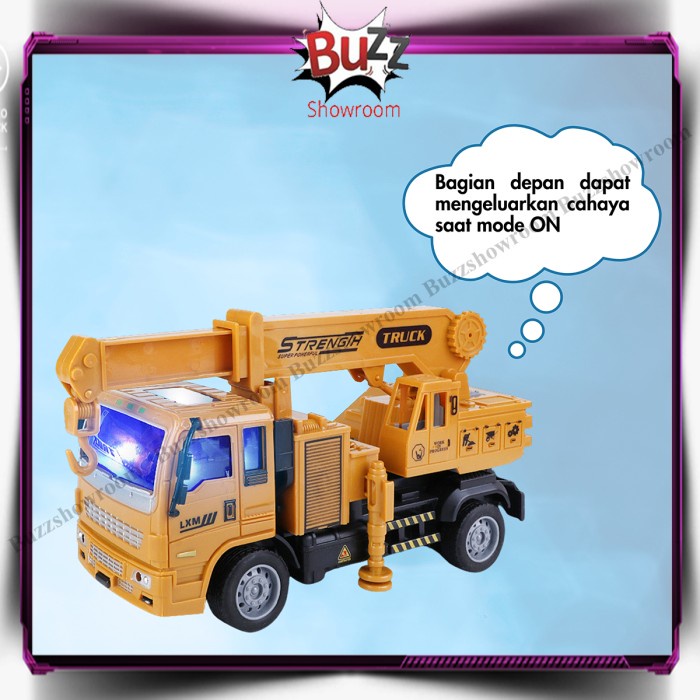 RC Dump Truck Crane Mobil Konstruksi Mainan Anak Remote Control Lampu
