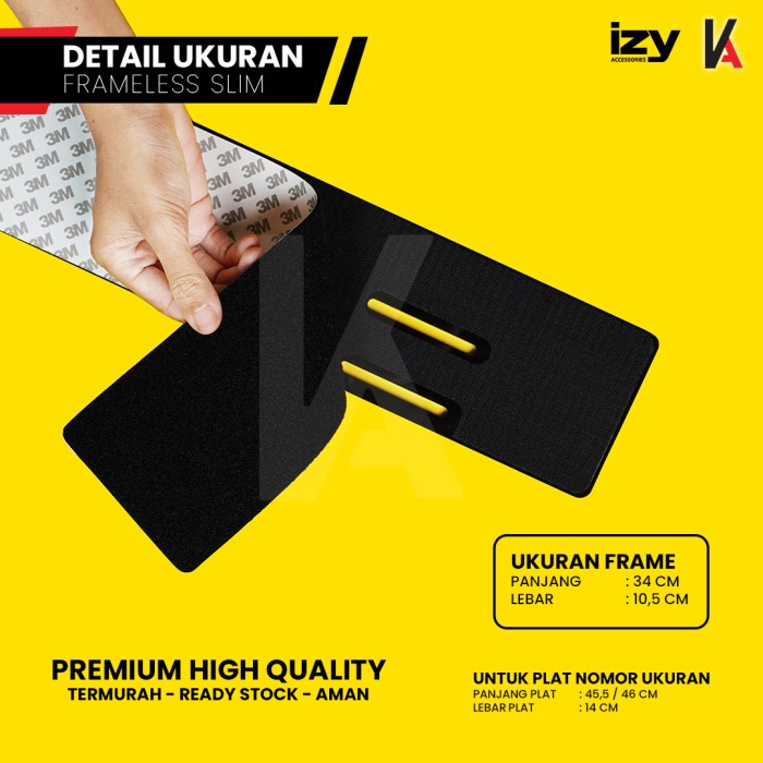 

STOK TERBATAS Tatakan / Dudukan / Cover Plat Nomor Mobil Akrilik Frameless Plate Half Set