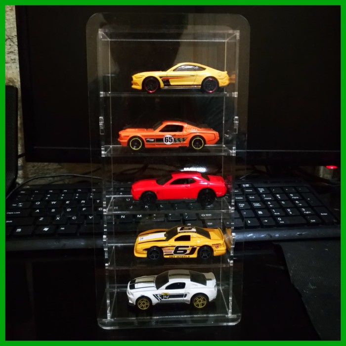 

BERGARANSI Rak Diecast Hotwheeels tomica Acrylic Akrilik 5 Kotak
