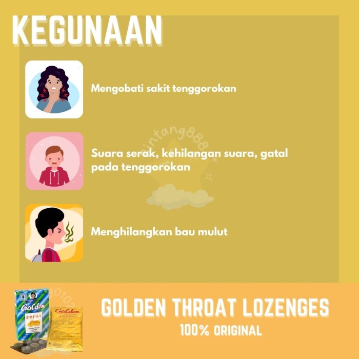 

JTTOP" 12S GOLDEN THROAT LOZENGES PERMEN SAKIT TENGGOROKAN