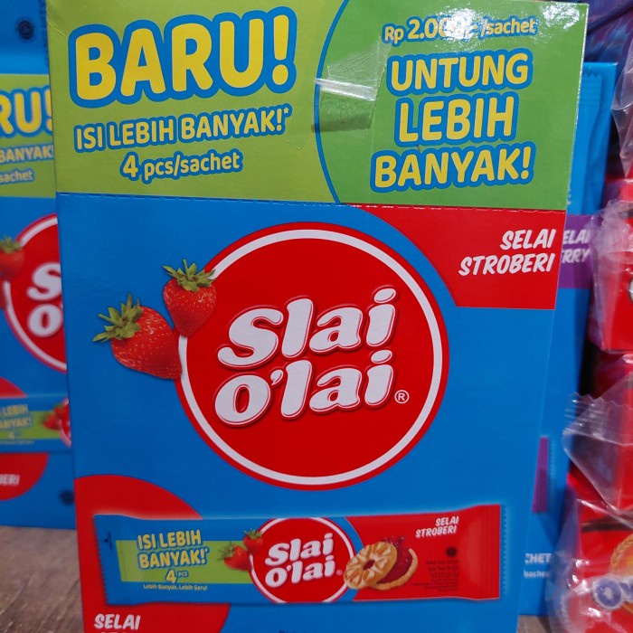 

JTTOP" SLAI OLAI STROBERI STRAWBERRY KEMASAN BARU 1 BOX ISI 10 SACHET