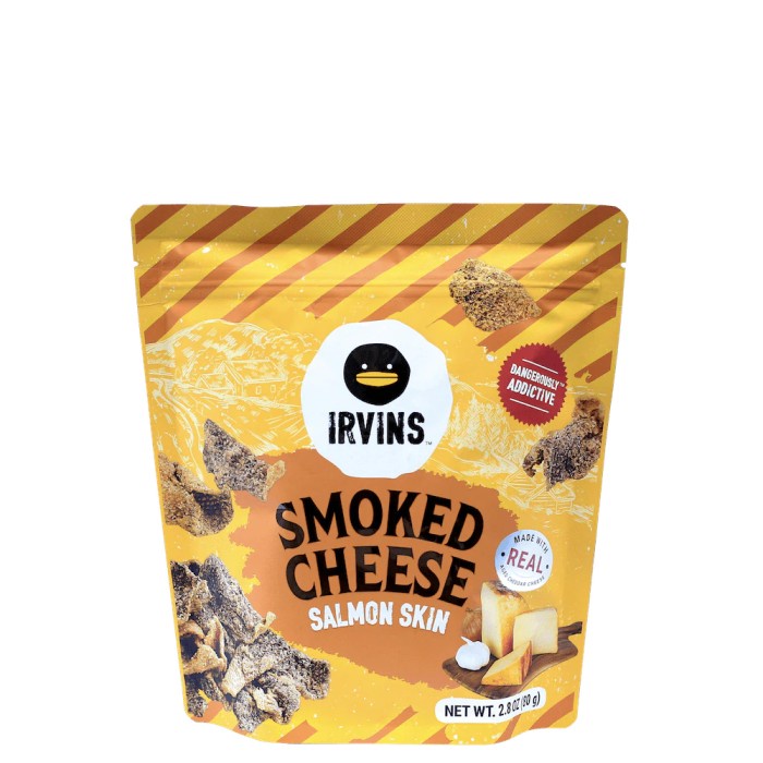 

JTTOP" IRVINS SMOKED CHEESE SALMON SKIN (80 GR)