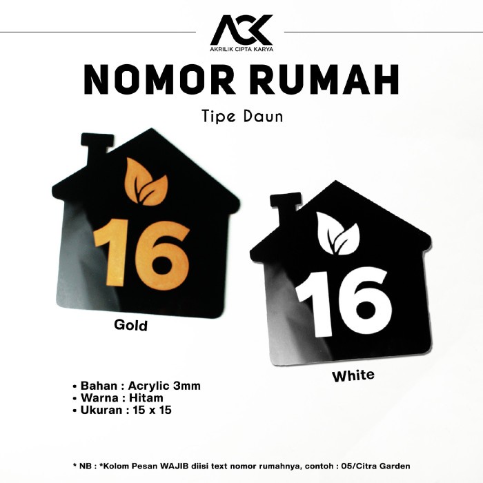 

HEMAT Sign Nomor Rumah Akrilik Dinding / Acrylic House Number Custom Tembok