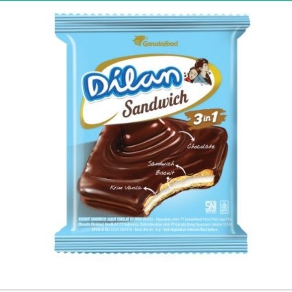

JTTOP" DILAN CHOCOLATE SANDWICH 3 IN 1 BISKUIT COKELAT KRIM VANILA