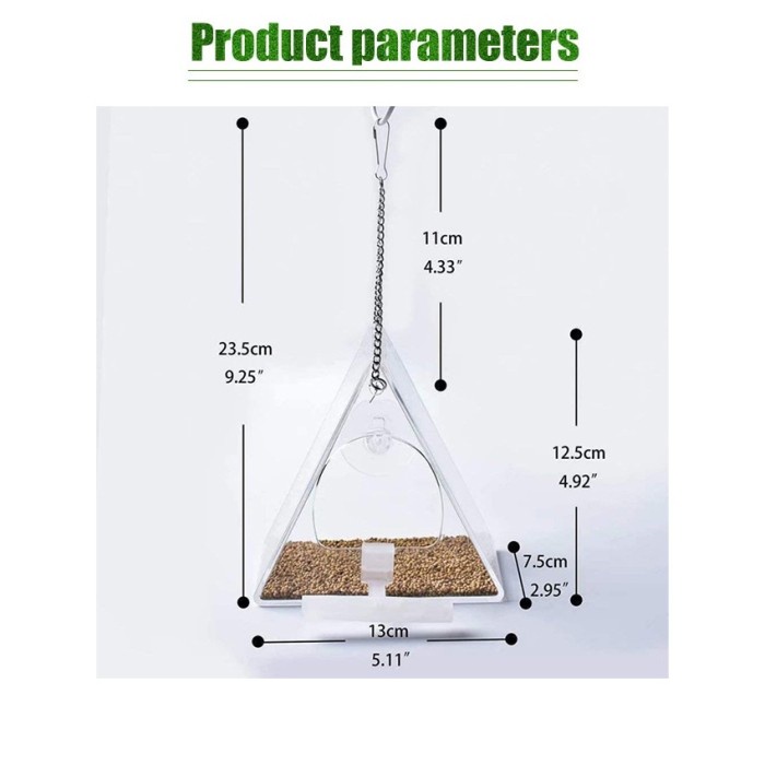 

LIMITED EDITION Tempat Makan Burung Liar Gantung Akrilik Hanging Bird Feeder Window