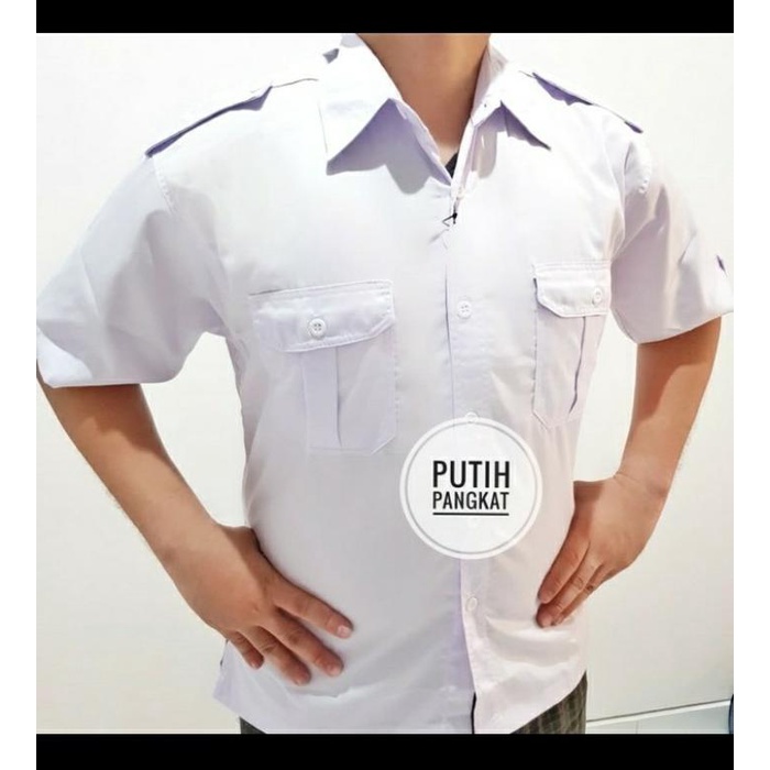 JTTOP" SERAGAM PDH PUTIH.BAJU PDH PUTIH COWOK.SERAGAM PPPK.UNIONE ADEM. PENDEK PRIA