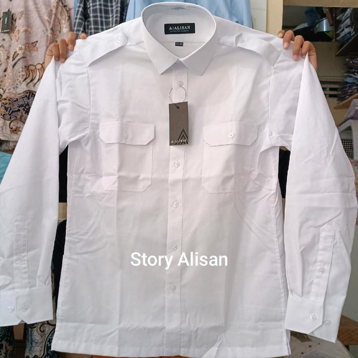 JTTOP" ALISAN OXFORD PUTIH PANGKAT PILOT REGULER LENGAN PANJANG / PENDEK