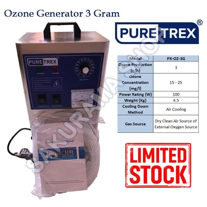 PUREtrex Ozone Generator Sterilizer O3 3g