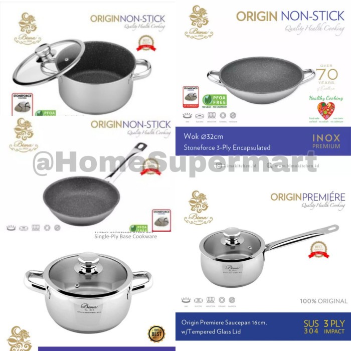 Bima Origin Stainless Frypan Sauce Pan Saucepot Penggorengan Wajan