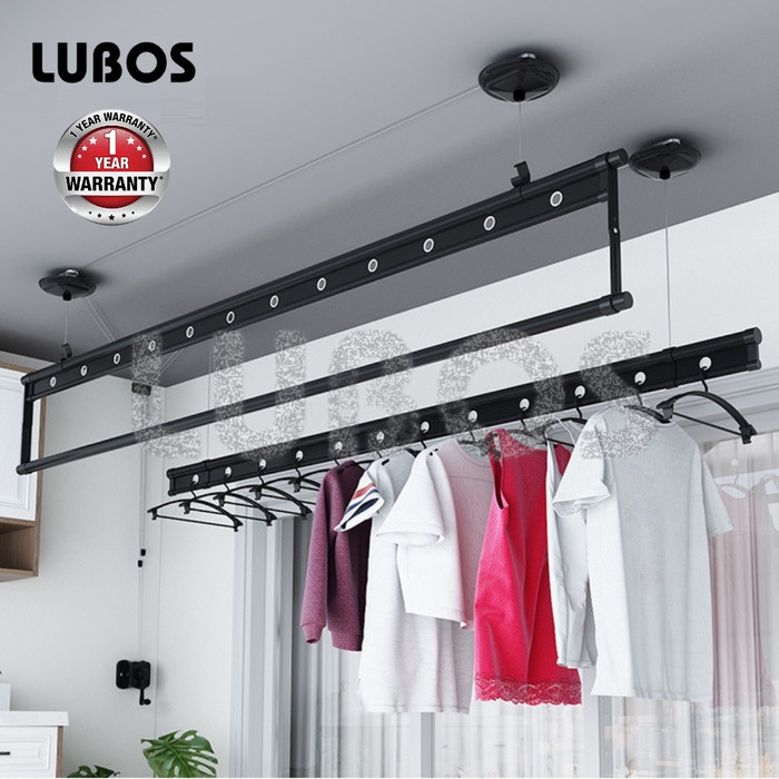 LANGSUNG DIPROSES LUBOS 2m Jemuran Baju Gantung Lifting Atap Plafon Engkol Alunium