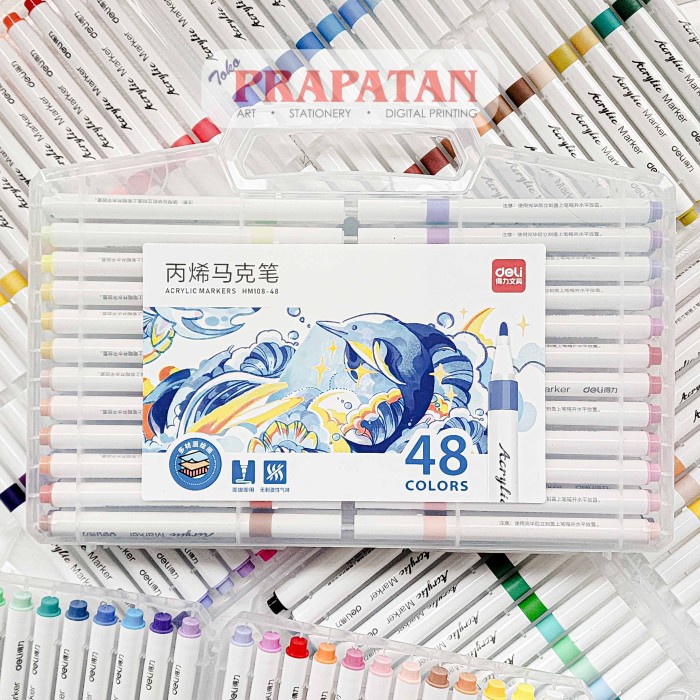 

BERGARANSI Deli Acrylic Marker Set HM108 Spidol Akrilik