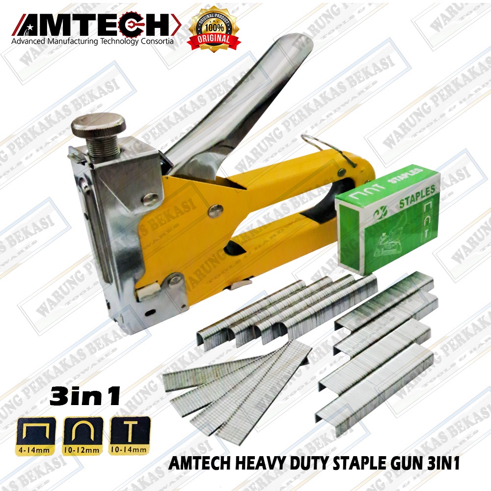 

MOLLAR 3 in 1 Stapler Jok Motor Dekor Staple Gun Alat Tembak Paku Staples Manual 3in1 Multifungsi