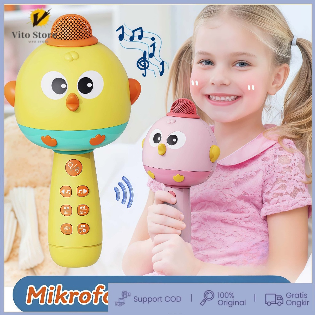 Cina VersiMikrofon Speaker Kecil Anak Mikrofon Terintegrasi Anak Karaoke Bernyanyi Nirkabel