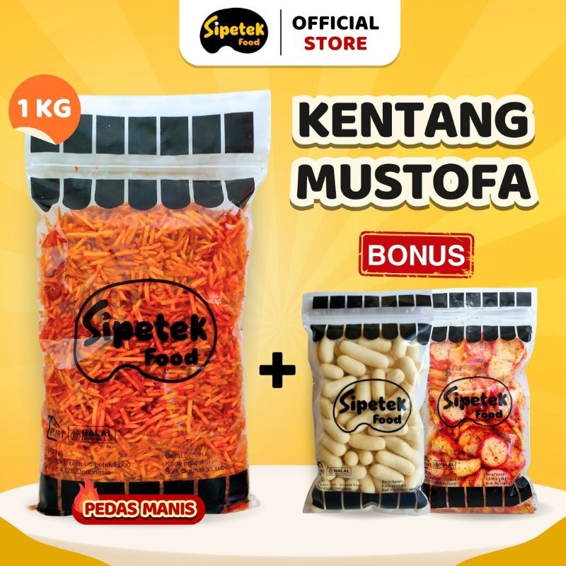 

Sipetek - [Spesial] Kentang Mustofa 1kg Pedas Manis Gurih Kriuk Gratis 2 Snack WE!