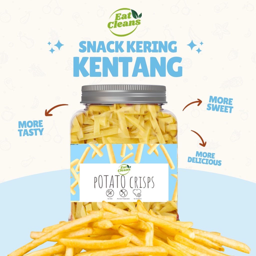 

Keripik Kentang Krispi - Freeze Dried Potato Chips - Cemilan Sehat Kripik Kentang Kering Gurih -