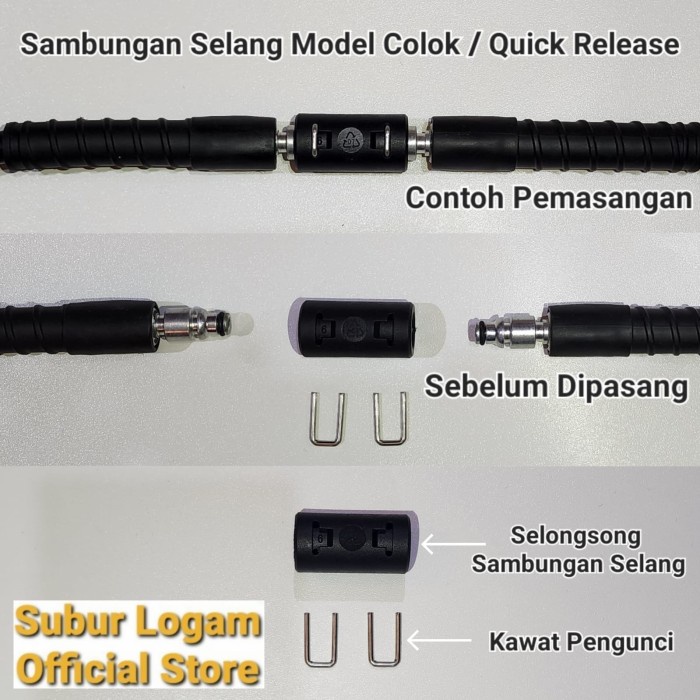 Sambungan Selang Jet Cleaner Model Colok Quick Release
