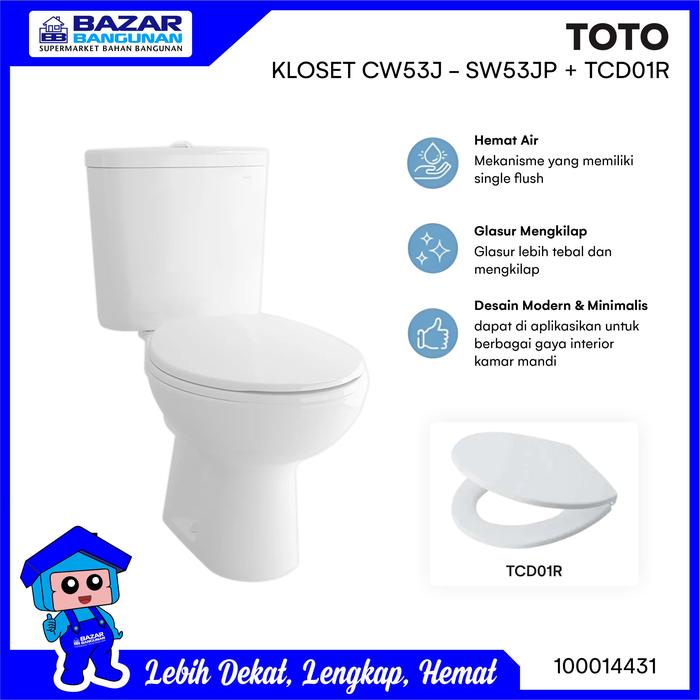 Toto - Closet / Kloset / Toilet Duduk Cw53J Sw53jp / Cw 53 J Sw Jp Tcd 01R