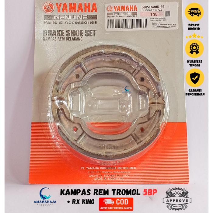 KAMPAS REM BELAKANG MOTOR YAMAHA RX KING (5BP) SPAREPART YAMAHA SPAREPART ASLI / SPAREPART KUALITAS