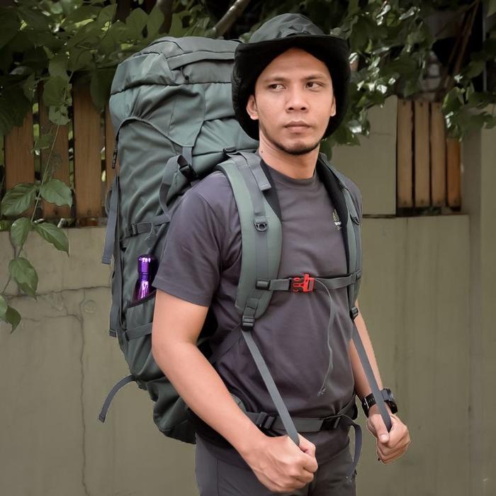 Terbaru Tas Ransel Gunung Carrier Outdoor Hiking 60 Liter Free Rain Cover Irco Ksatria Hijau Army