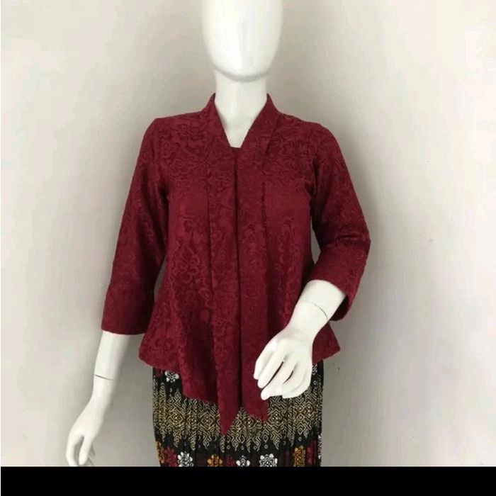 Atasan Kebaya Floy Brokat Encim Busui Friendly / Kebaya Kartini Jumbo Ld 130Cm Ld 140Cm Kutubaru