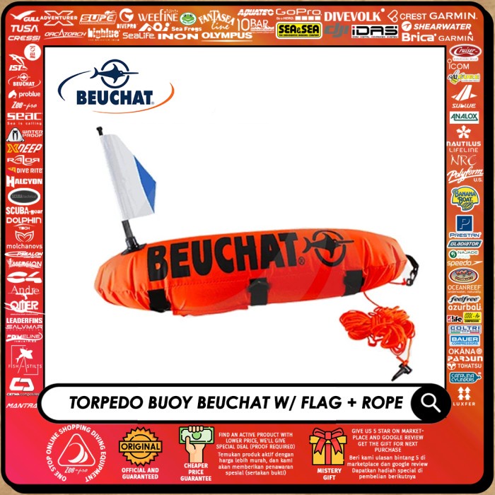 Pelampung Panah Ikan Spearfising Torpedo Buoy Speargun Float Beuchat