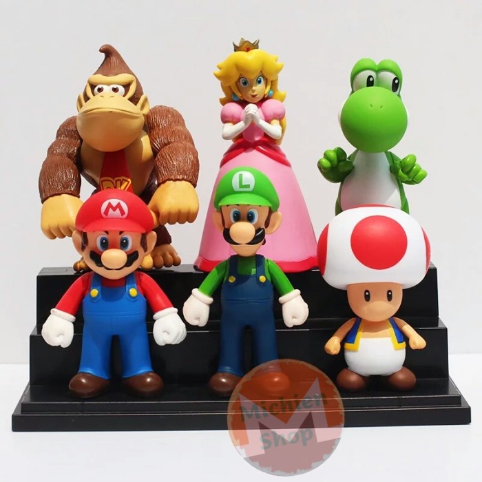Action figure mario bros nintendo toys mainan