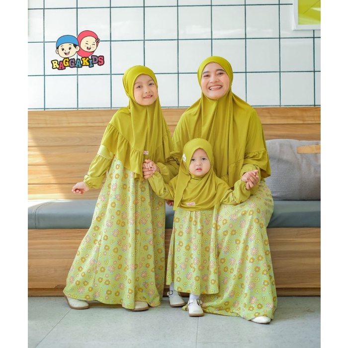 Raggakids Gamis Anak RG62 lime - baju muslim anak perempuan