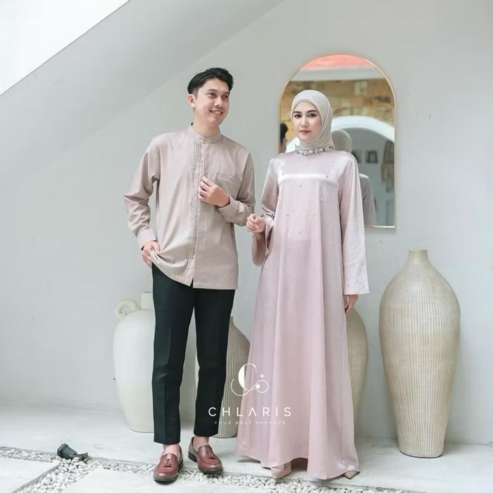Butikchlaris Izzana Dress Couple Set Family Muslim - Dress Sarimbit Keluarga - Dress Lebaran Silk