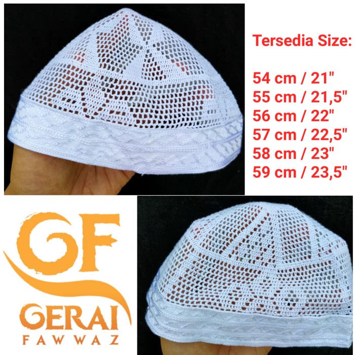 Peci Rajut Import Madinah (Saudi) Motif Bangladesh