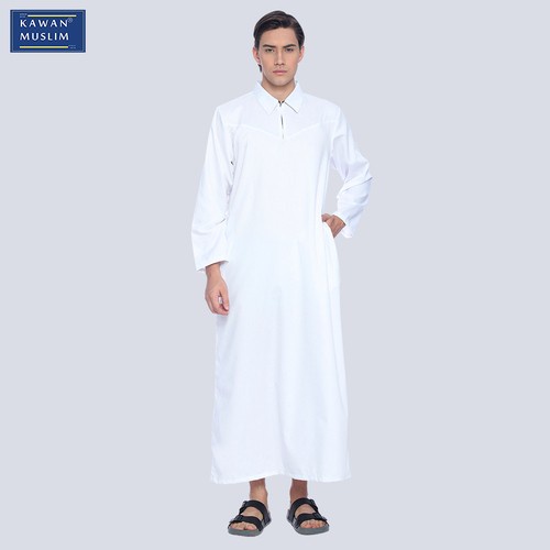 Jubah ikhwan pria Dewasa Kawan Muslim Lengan Panjang Kerah kemeja