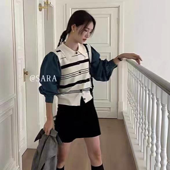 Berynette 0306 Baju Bangkok Import Premium Cardigan Crop Top Knitwear Sweater Wanita Atasan Mewah