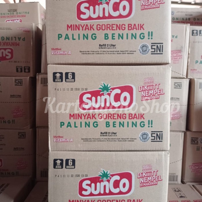 

BARANG TERLARIS Sunco Minyak Goreng Refil 2 liter Per Dus isi 6pcs