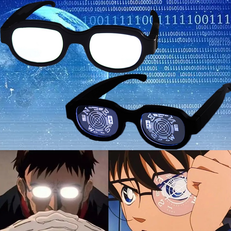 Japan Anime Detective Conan Led Light Up Glasses Color Change Funny Luminous Crossdresser Glasses