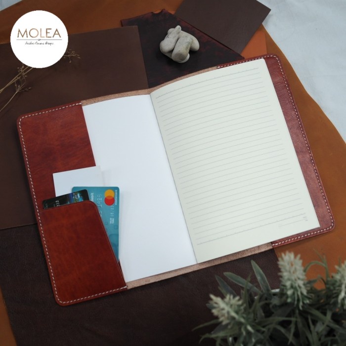 

BARANG TERLARIS Cover book A5 - Sampul notebook A5 - leather cover - notepad