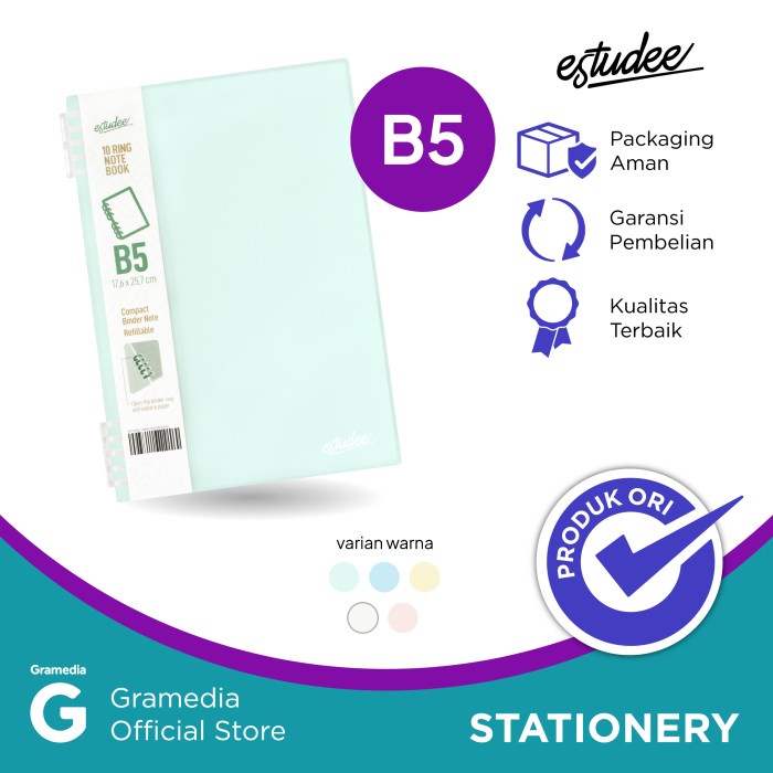 

BARANG TERLARIS Estudee 10Ring Notebook B5 Tosca