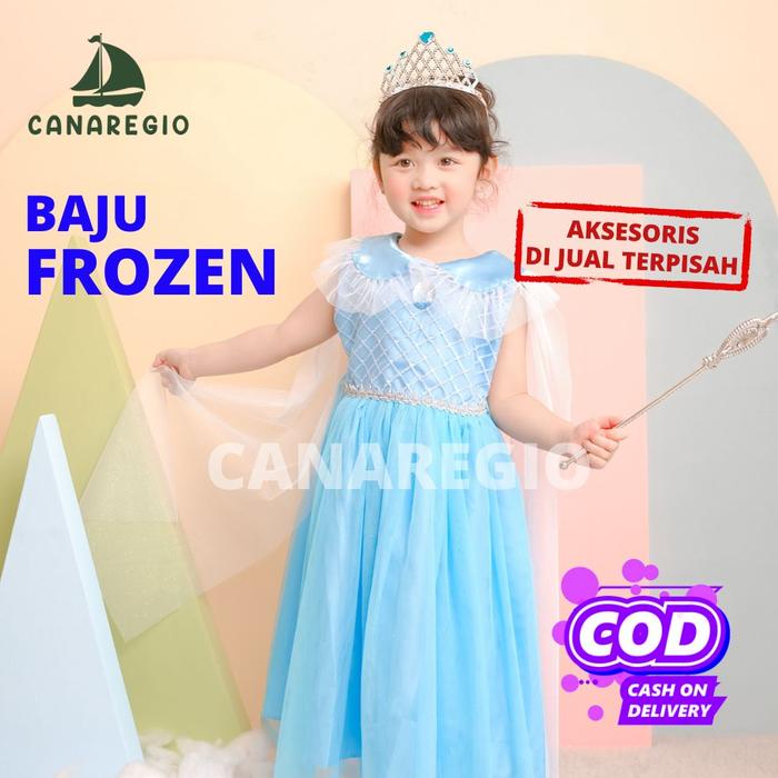 Geraigo- Baju Frozen Gaun Pesta Anak Frozen Baju Pesta Ulang Tahun Cosplay Frozen Anak