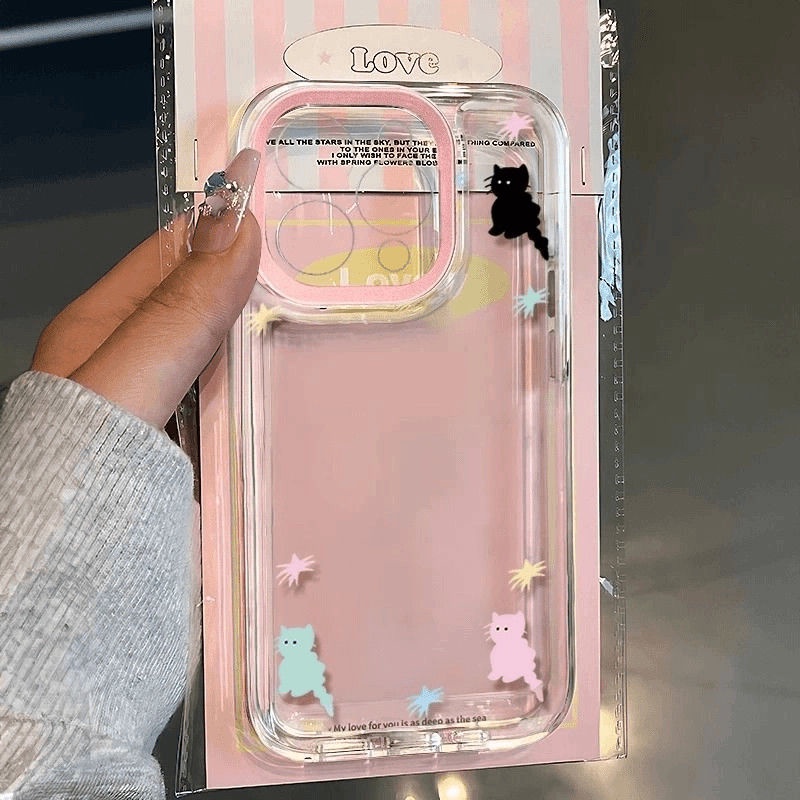 Kucingaesthetic Anti Shock Clear Case Samsung S25 Fe S24 Fe S23 Fe S25 Ultra M55 Note 20 Ultra S20 F