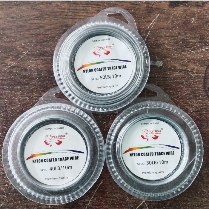 Neklin Ply Fish Kawat Pancing Nylon coated WIRE 10 meter + Klem